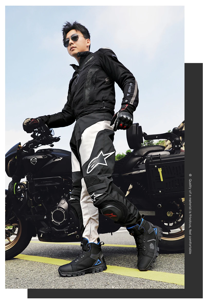Professional Men's Motorcycle Boots Off-Road Racing Shoes Street Motorcycle Equipment Ultra-Fine Fiber Leather Boat