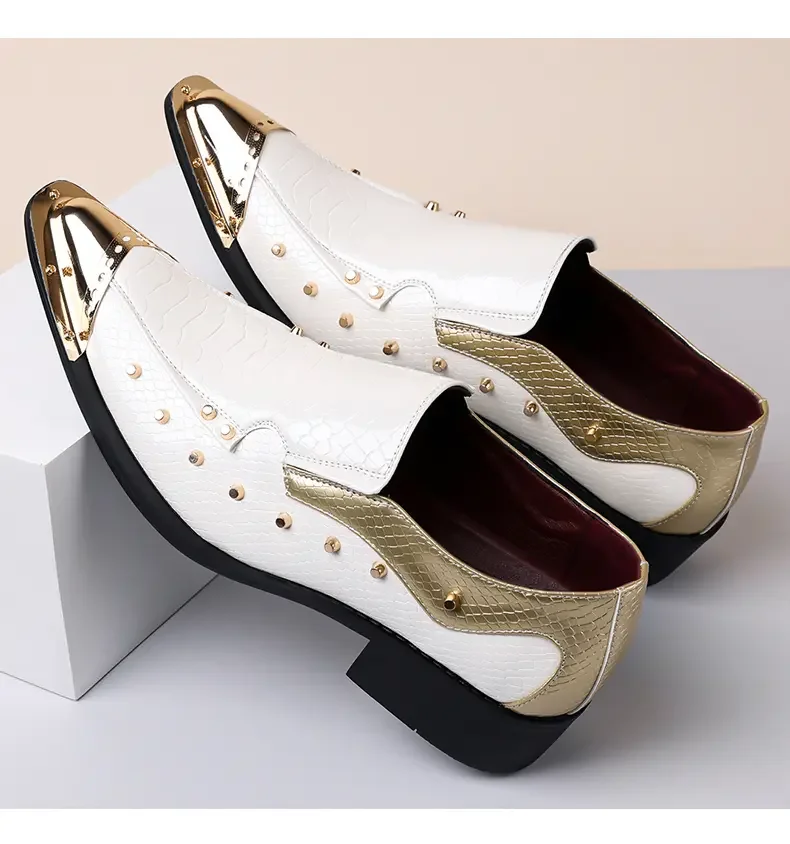Handmade Red Men's Crocodile Leather Shoes Metal Pointy Toe Business Dress Suit Men Shoe Oxfords Flats Zapatos De Hombre