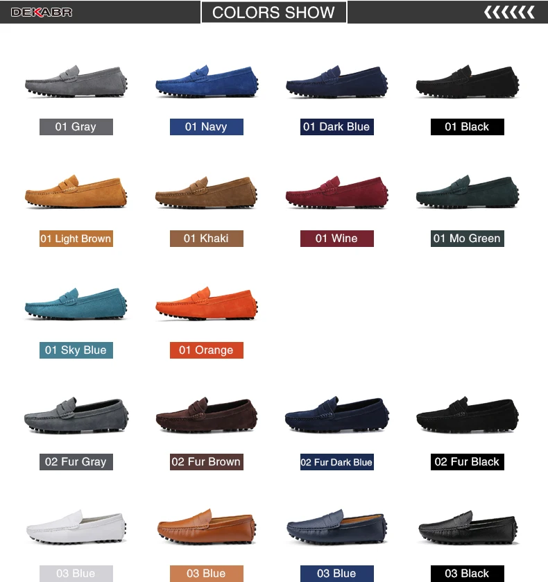DEKABR New Arrival Men Driving Moccasins Genuine Leather Loafers Casual Fashion Wedding Men Footwear Large Size 38~49