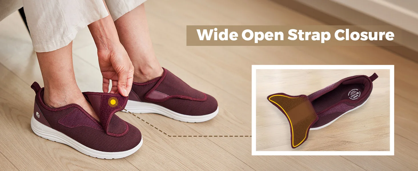 FitVille Diabetic Shoes Extra Wide Walking Shoes Elderly Bunion Orthopedics Toning Shoe Adjustable Thumb Eversion Swollen Feet