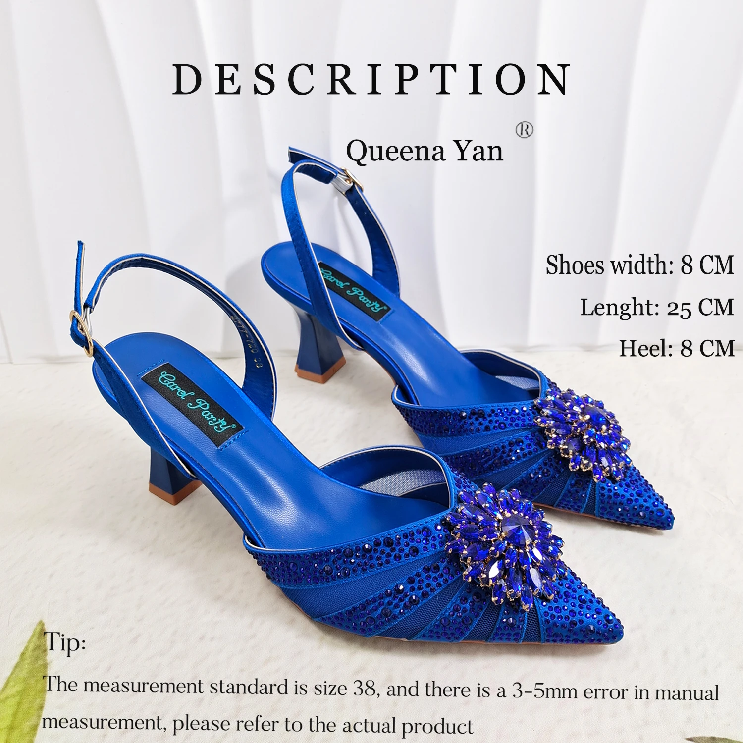INS Elegant Mature Style Purple Color Party Wedding Pointed Toe Women High Heels and Bag Set Decorated With Colorful Rhinestone