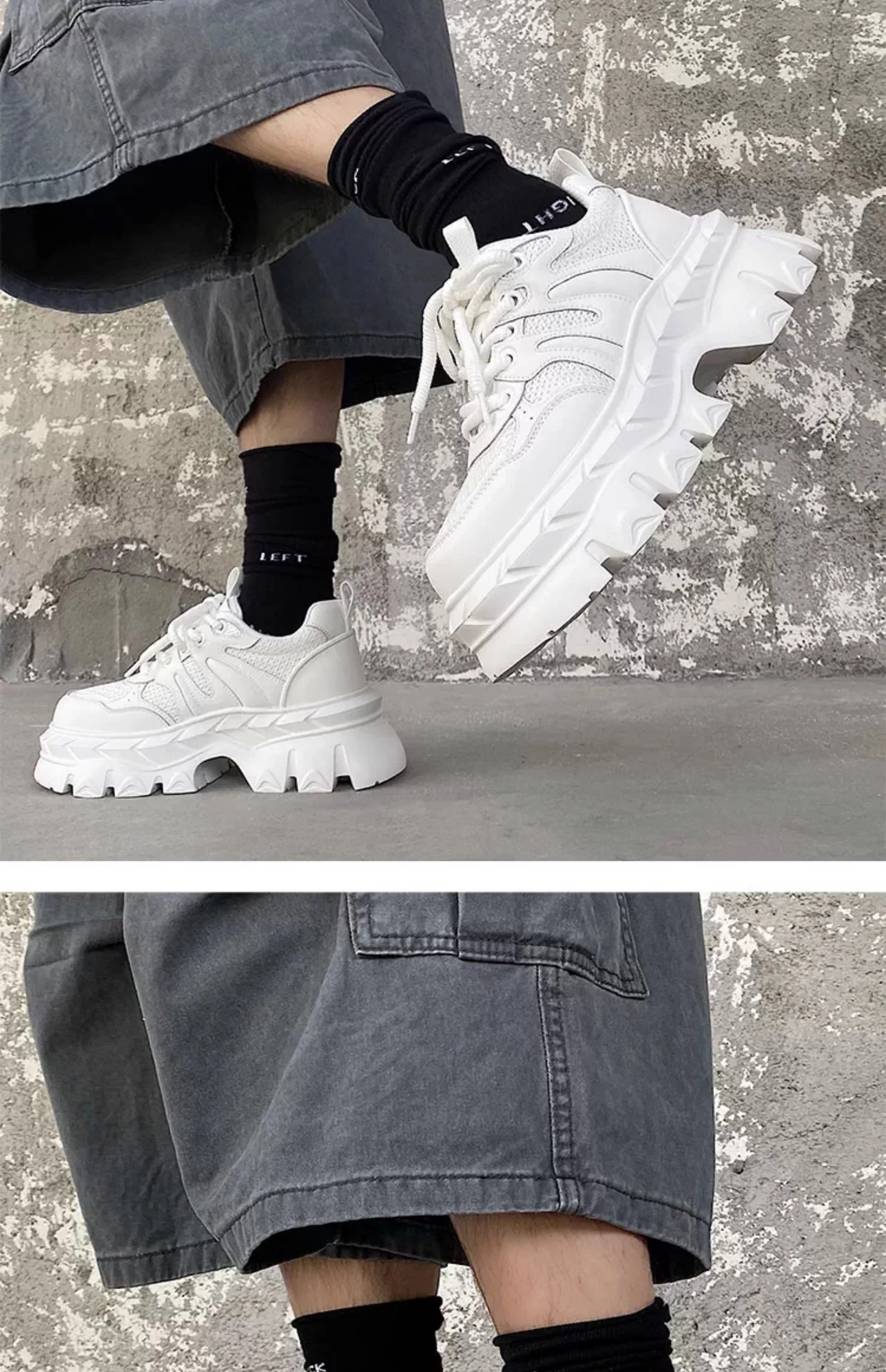 Height increasing 7CM men's shoes IG dad shoes sporty and versatile summer breathable mesh thick sole derby shoes