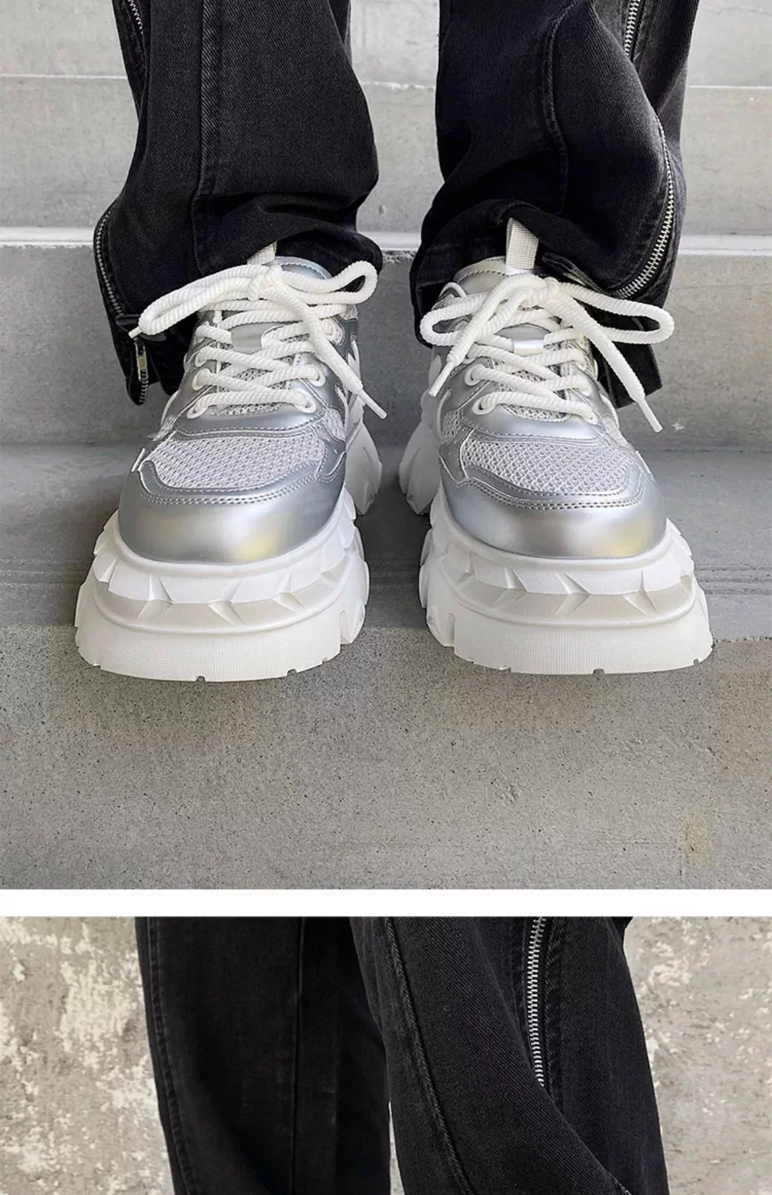 Height increasing 7CM men's shoes IG dad shoes sporty and versatile summer breathable mesh thick sole derby shoes