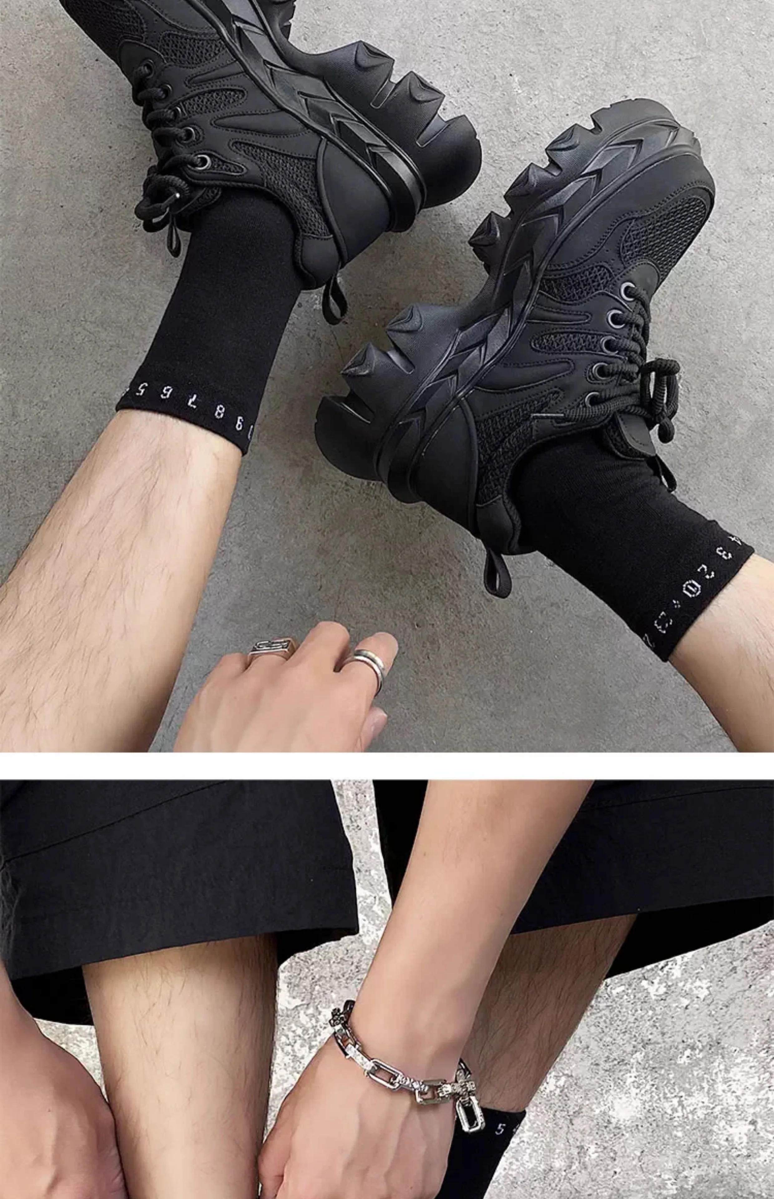 Height increasing 7CM men's shoes IG dad shoes sporty and versatile summer breathable mesh thick sole derby shoes