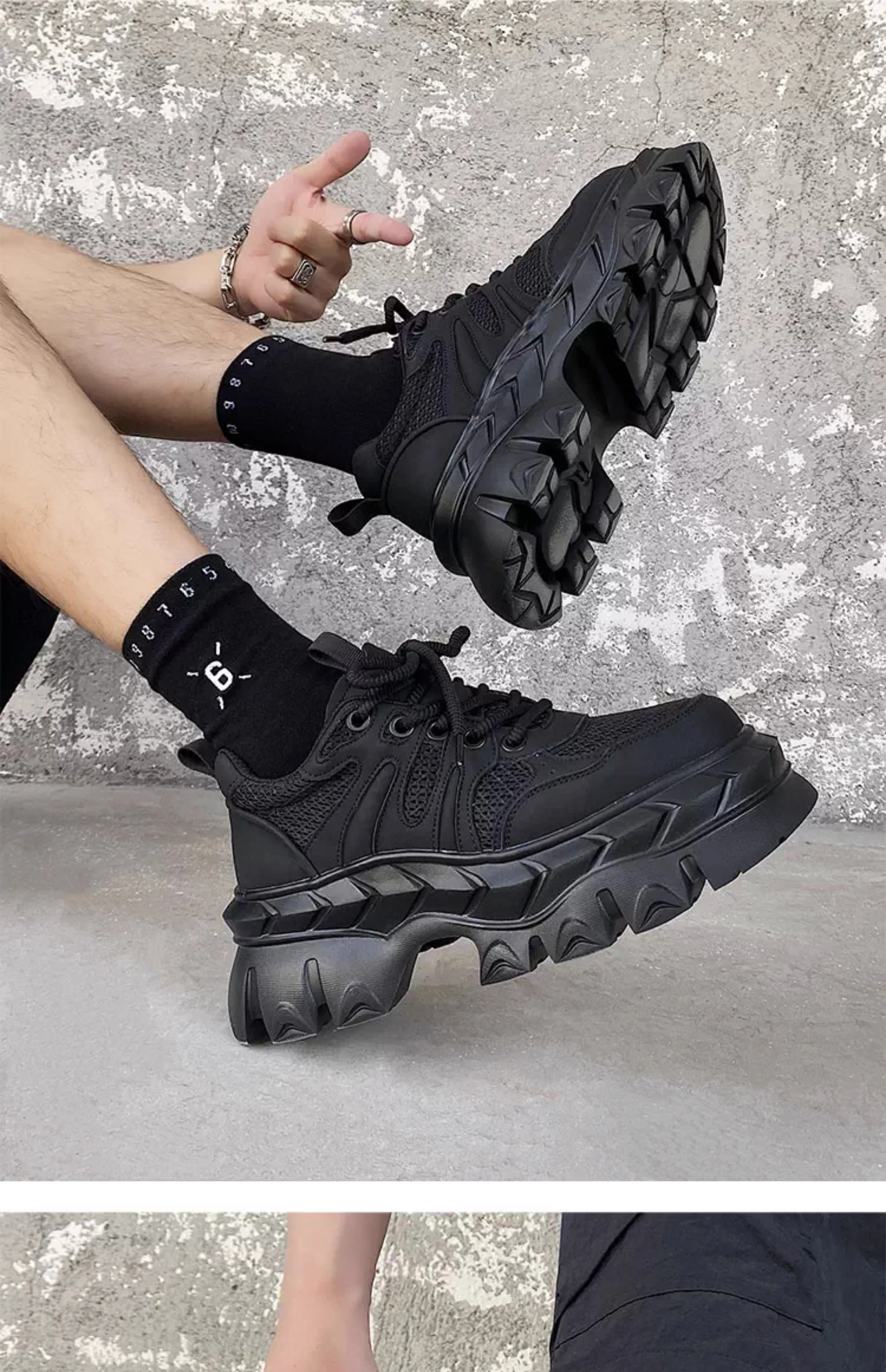 Height increasing 7CM men's shoes IG dad shoes sporty and versatile summer breathable mesh thick sole derby shoes