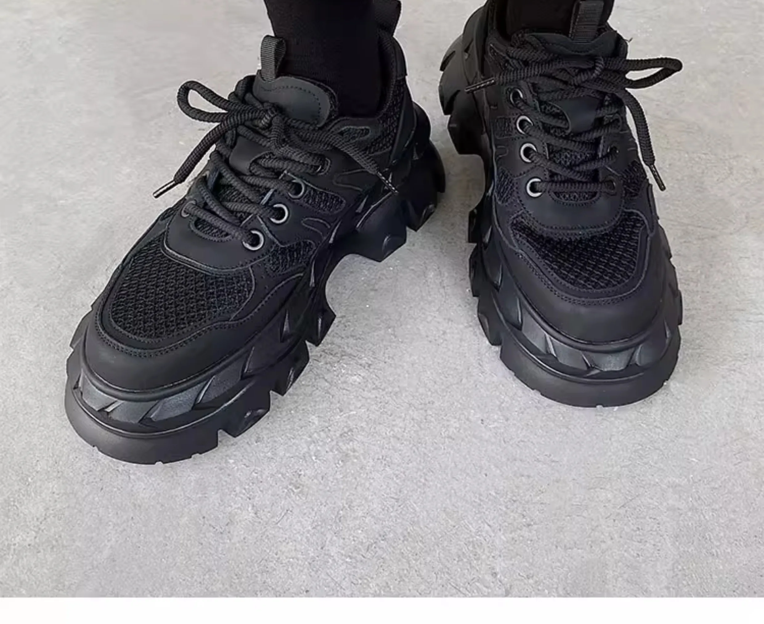 Height increasing 7CM men's shoes IG dad shoes sporty and versatile summer breathable mesh thick sole derby shoes