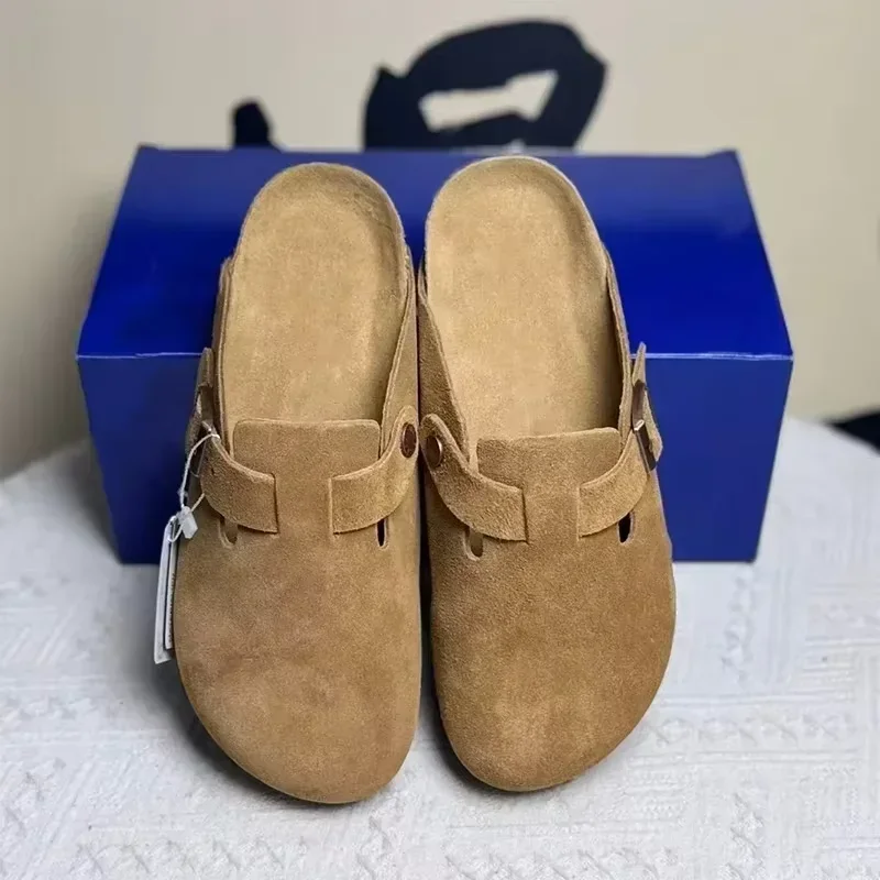 High Quality Retro Button Toe Half Drag Men's And Women's Outdoor Wear 2026 New Comfortable Lazy Shoes Thick Sole Versatile