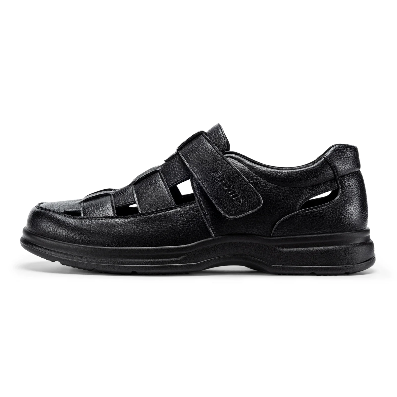 FitVille Men'S Extra Wide Leather Open Toe Sports Sandals, Orthopedic Diabetic Non Slip Support Sandals For Summer Outdoor
