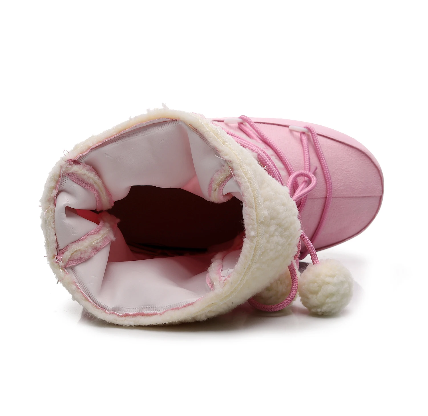 Pink Women Snow Boots Winter Female Boots Thick Outdoor Waterproof Non-slip Mid-calf Boots Fashion Warm Fur Woman Winter Shoes