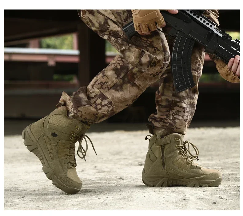 2024 Fashion Men's Desert Combat Boots Outdoor Leather Hiking Shoes Men Hunting Work Safty Boots Men's Short Boots ankle boots