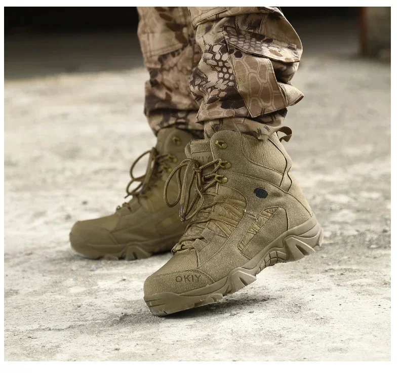 2024 Fashion Men's Desert Combat Boots Outdoor Leather Hiking Shoes Men Hunting Work Safty Boots Men's Short Boots ankle boots