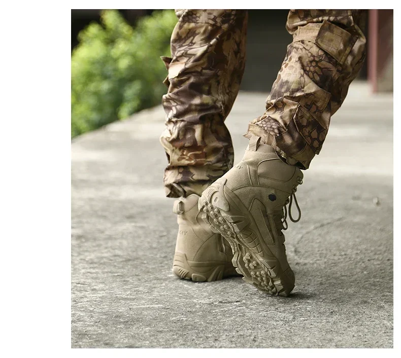 2024 Fashion Men's Desert Combat Boots Outdoor Leather Hiking Shoes Men Hunting Work Safty Boots Men's Short Boots ankle boots