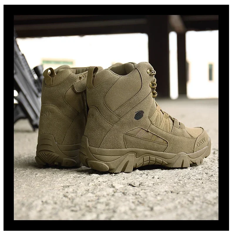 2024 Fashion Men's Desert Combat Boots Outdoor Leather Hiking Shoes Men Hunting Work Safty Boots Men's Short Boots ankle boots