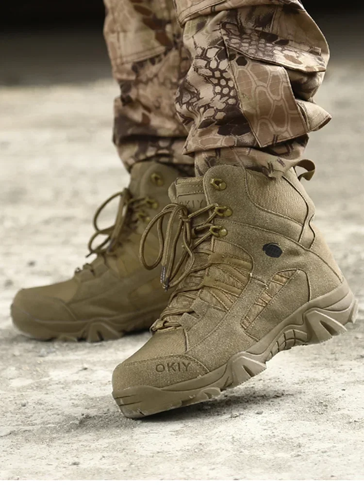 2024 Fashion Men's Desert Combat Boots Outdoor Leather Hiking Shoes Men Hunting Work Safty Boots Men's Short Boots ankle boots