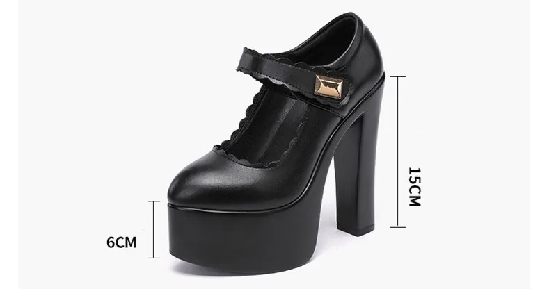 15cm Small Size 32-43 Extremem Block High Heels Shoes 2026 Fall Shallow Thick Chunky Platform Shoes Women Pumps Sexy Model Party