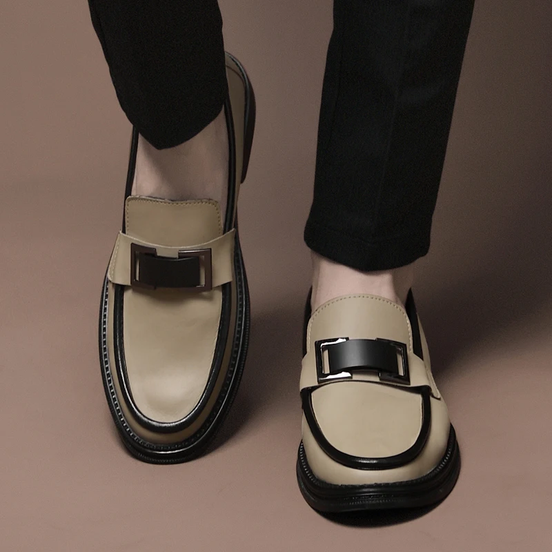 Men Genuine Leather Business Shoes Casual Flats Men Party Driving Loafers Shoes Breathable Moccasins Men's Casual High-end Shoes