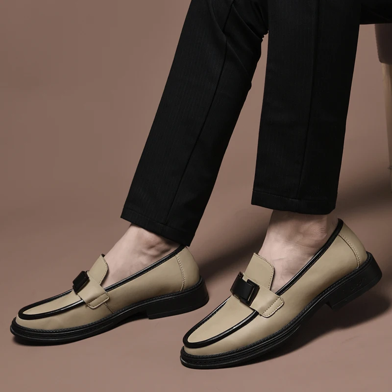 Men Genuine Leather Business Shoes Casual Flats Men Party Driving Loafers Shoes Breathable Moccasins Men's Casual High-end Shoes