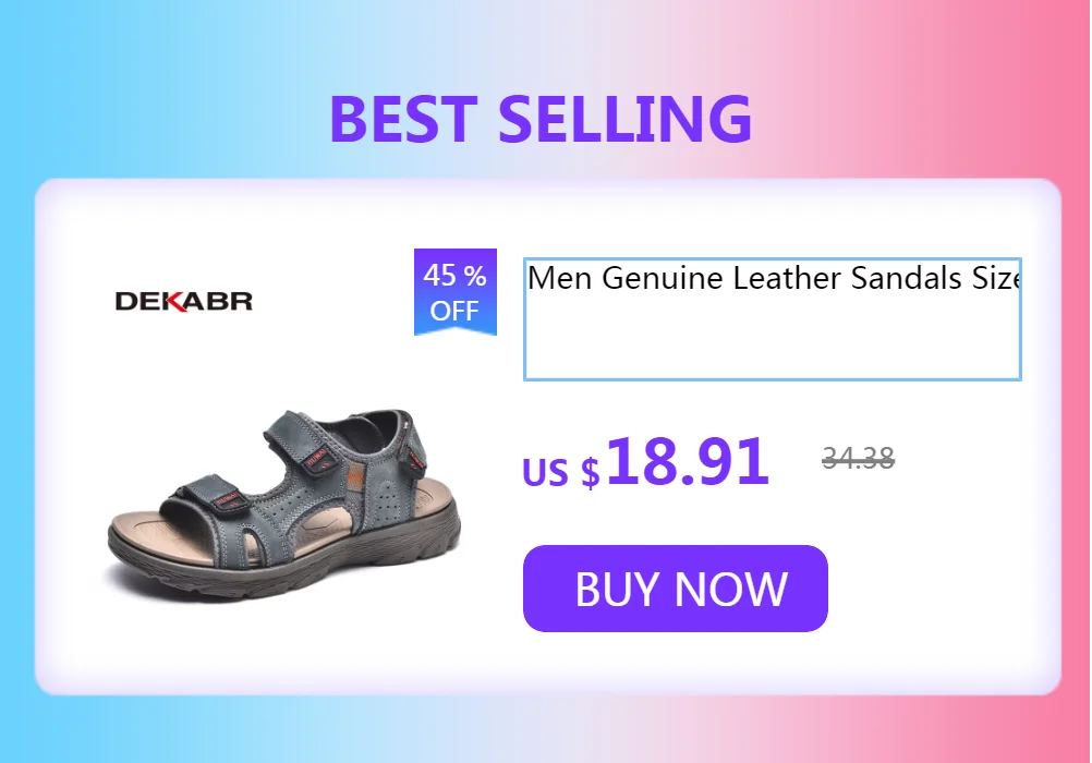 DEKABR Size 48 Male Genuine Leather Sandals Summer Casual Men Shoes Vacation Beach Shoes Fashion Outdoor Non-Slip Sneakers