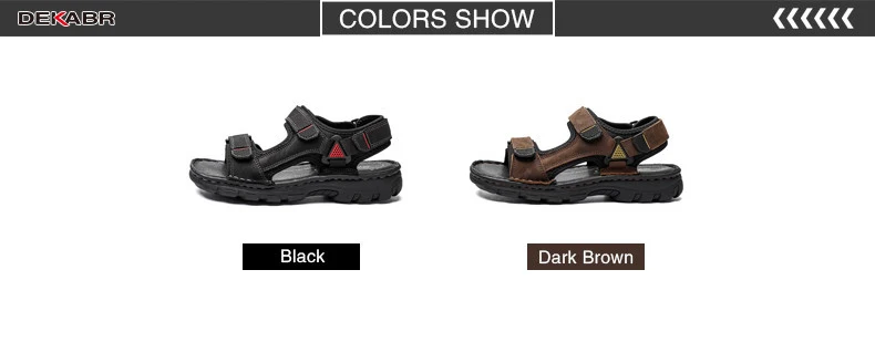 DEKABR Size 48 Male Genuine Leather Sandals Summer Casual Men Shoes Vacation Beach Shoes Fashion Outdoor Non-Slip Sneakers