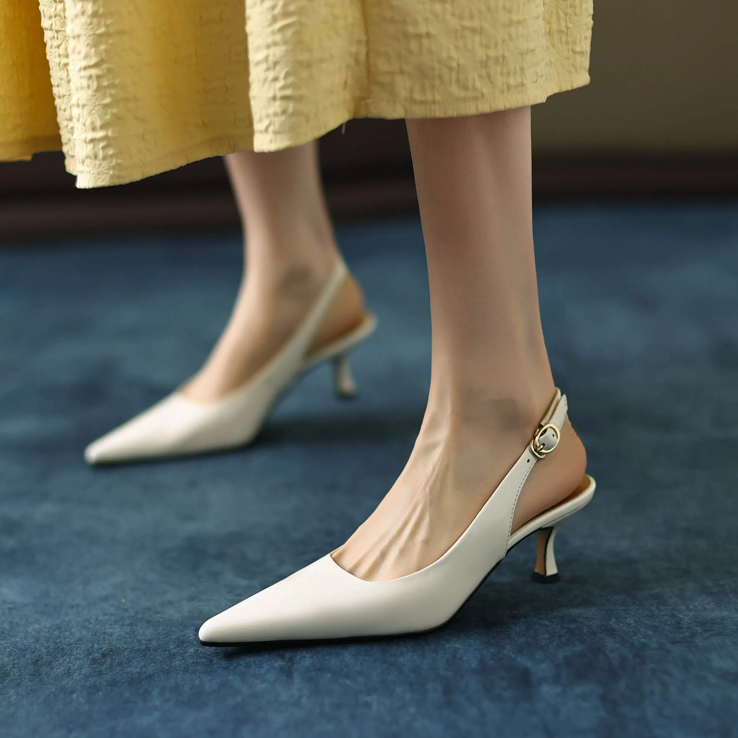 Krazing Pot Genuine Leather Snake Patterns Big Size 42 High Heels Pointed Toe Summer Shoes Slingback Buckle Straps Women Pumps