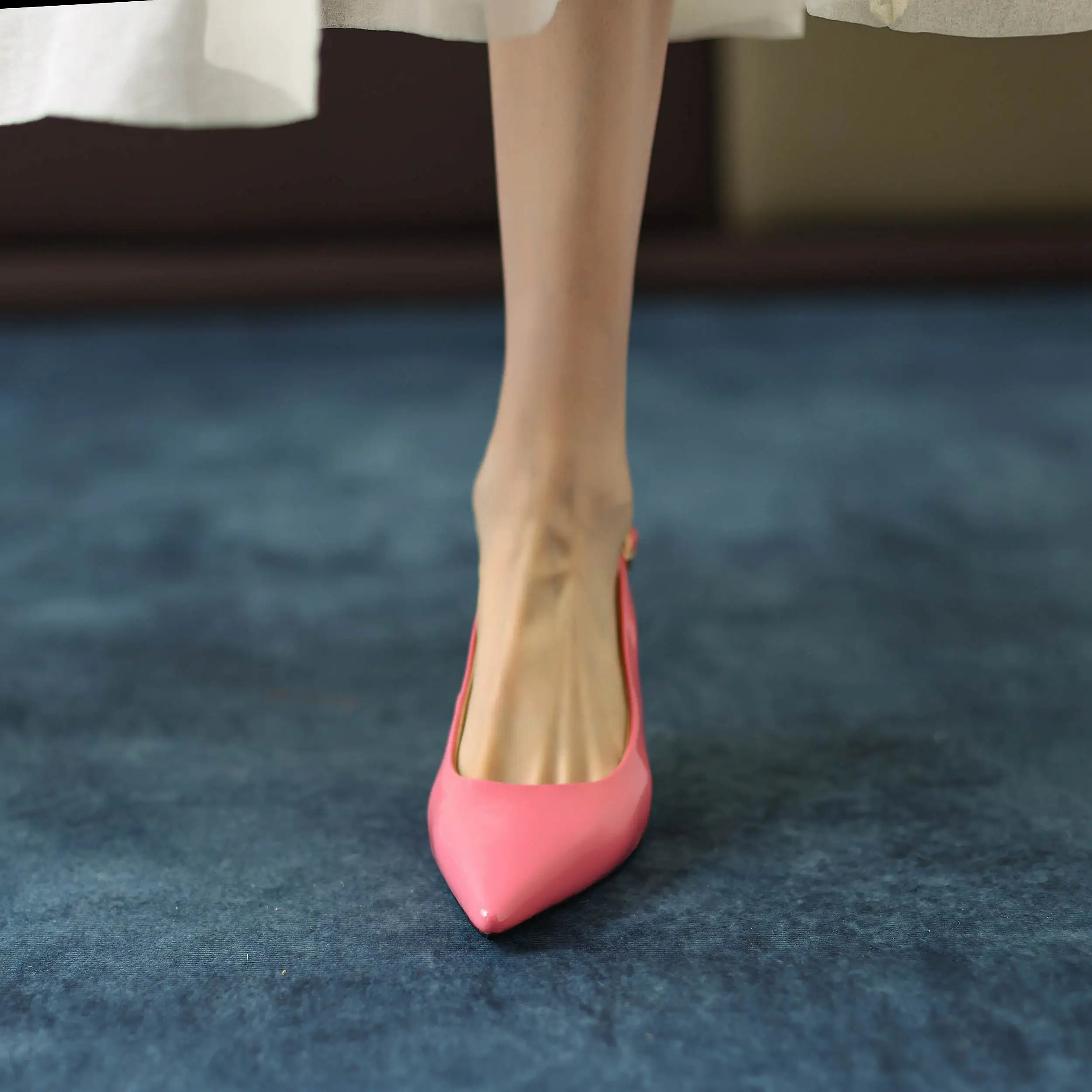 Krazing Pot Genuine Leather Snake Patterns Big Size 42 High Heels Pointed Toe Summer Shoes Slingback Buckle Straps Women Pumps
