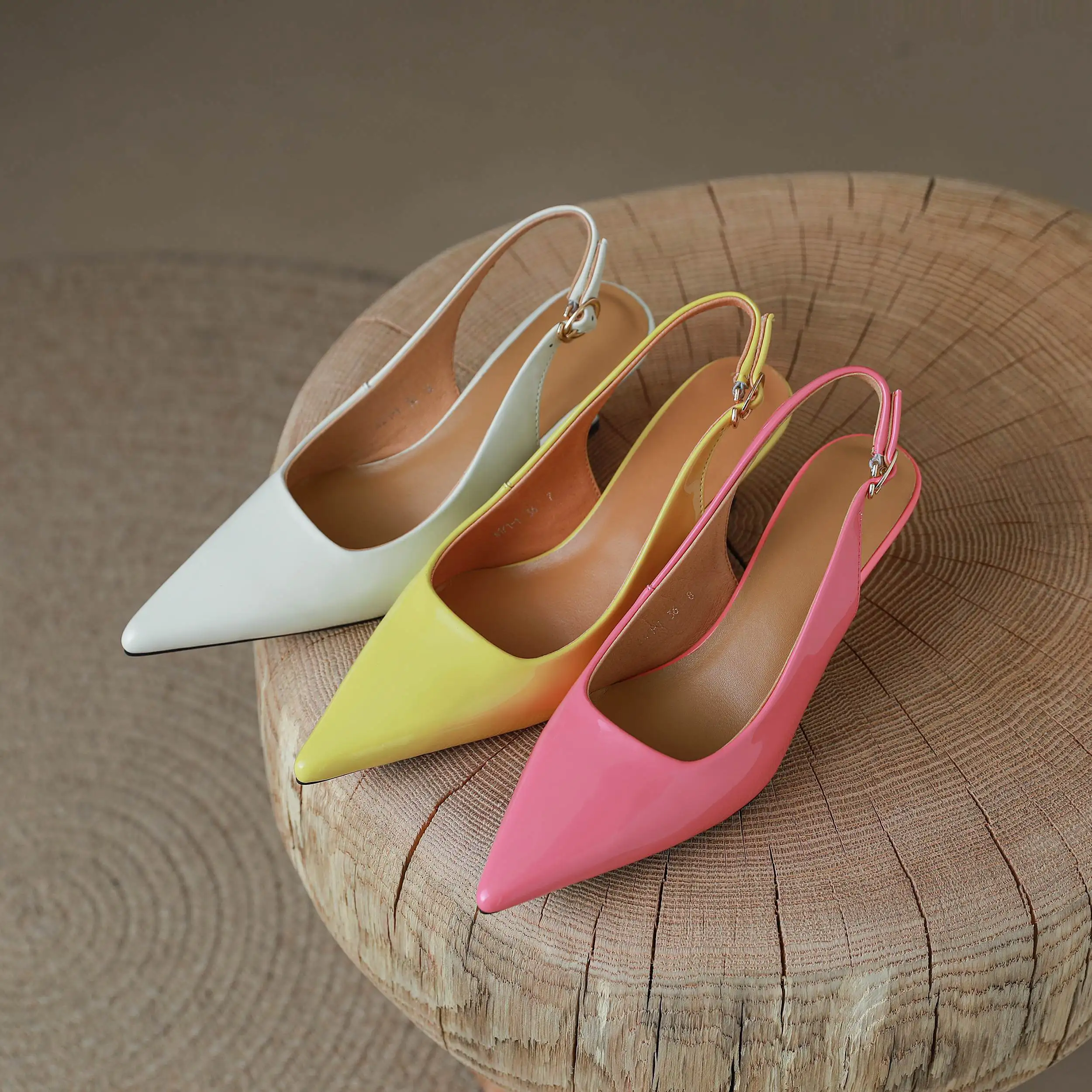 Krazing Pot Genuine Leather Snake Patterns Big Size 42 High Heels Pointed Toe Summer Shoes Slingback Buckle Straps Women Pumps