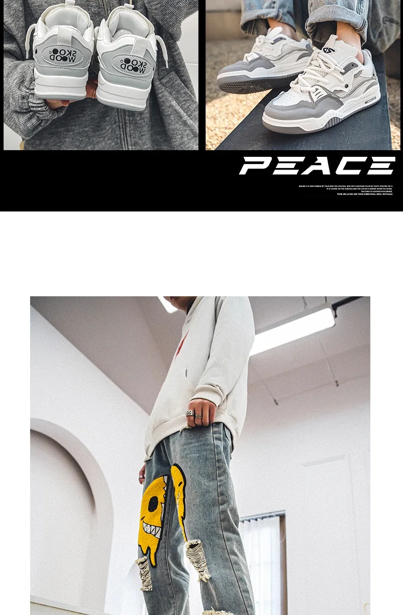Breathable Men's Shoes, Casual Skate Shoes, Sports Shoes, Daily Fitness Training, Outdoor Hiking, Street Walking. Unisex, Suitab
