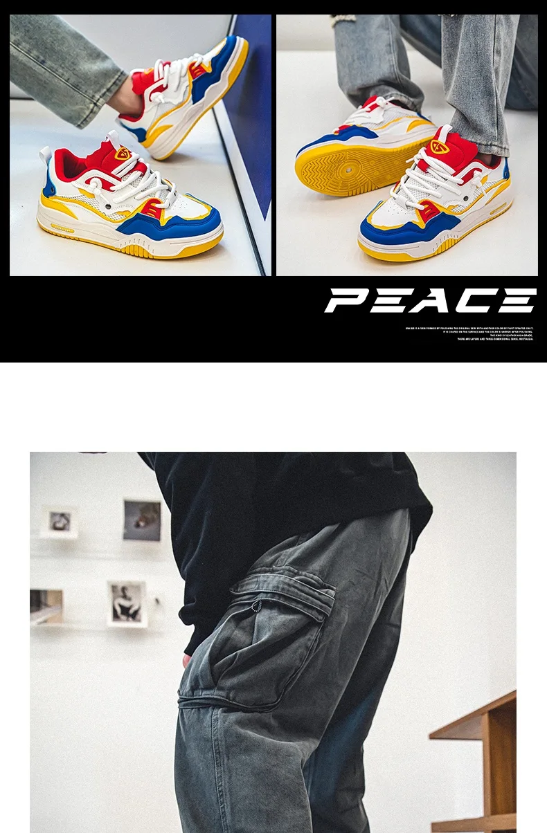 Breathable Men's Shoes, Casual Skate Shoes, Sports Shoes, Daily Fitness Training, Outdoor Hiking, Street Walking. Unisex, Suitab