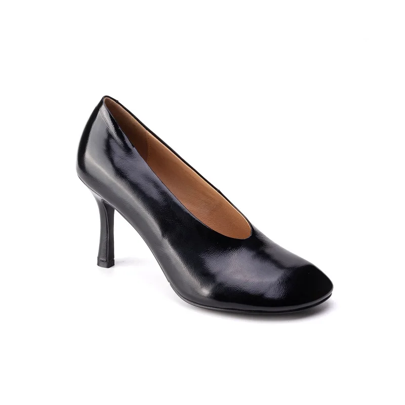 Woman Shoes Sexy Heeled For Retro Pumps French Style Leather Pumps Slip On European Spring High Heels Handmade Vintag Dress Pump