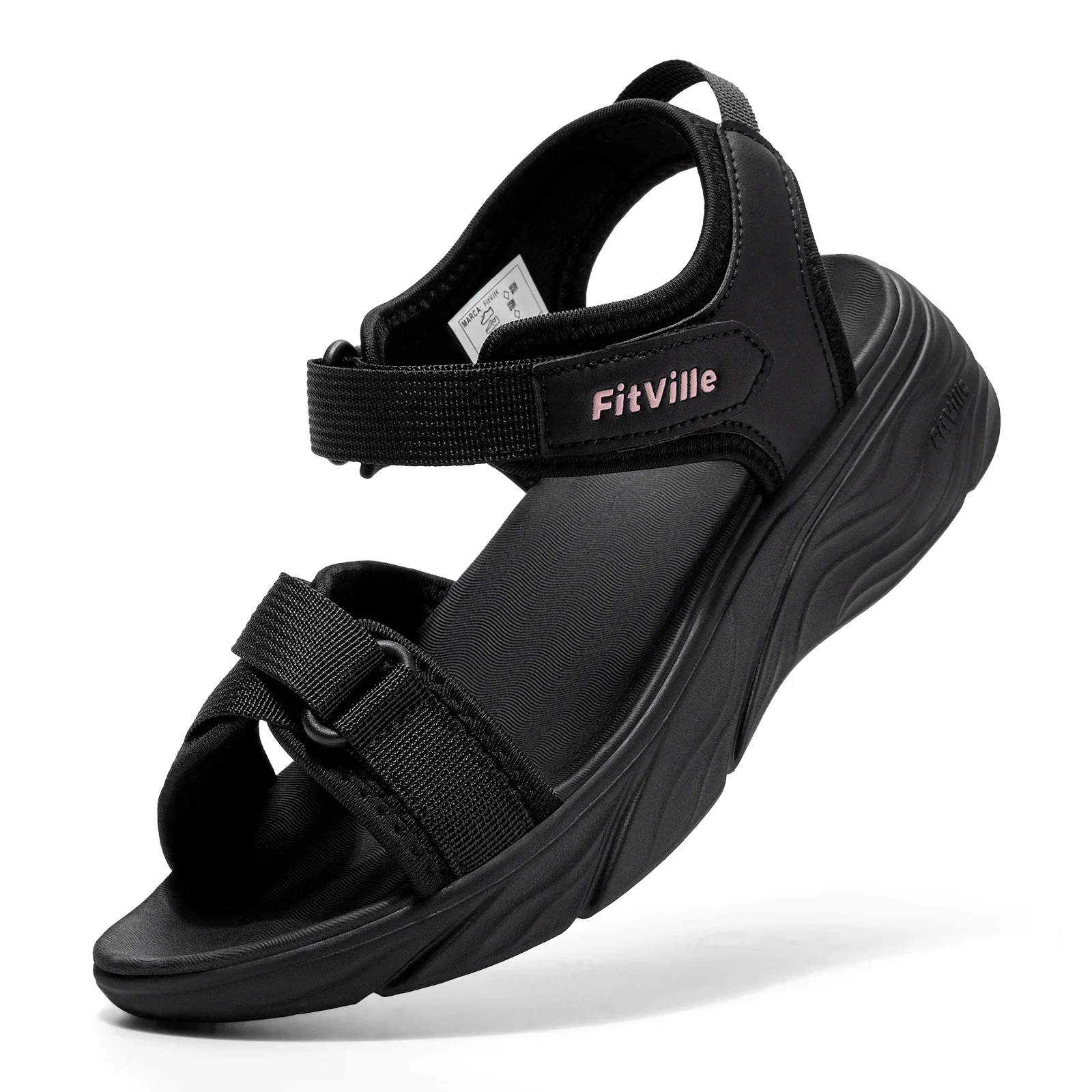 FitVille Wide Women'S Summer Walking Sandals Platform Sandals For Women With Adjustable Closures With Arch Support & Cushioning
