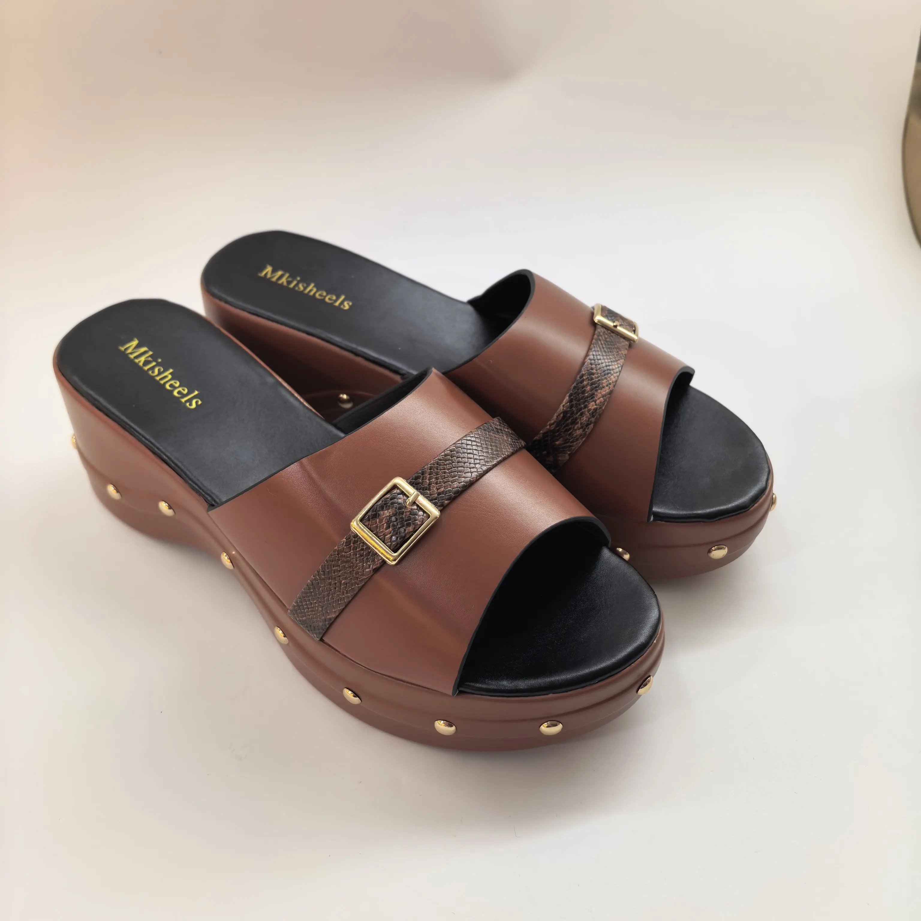 High Quality High Heels Summer New Fashion Slippers For Ladies Women Platform Sandals Party Slipper Comfortable Shoes F6-304-2