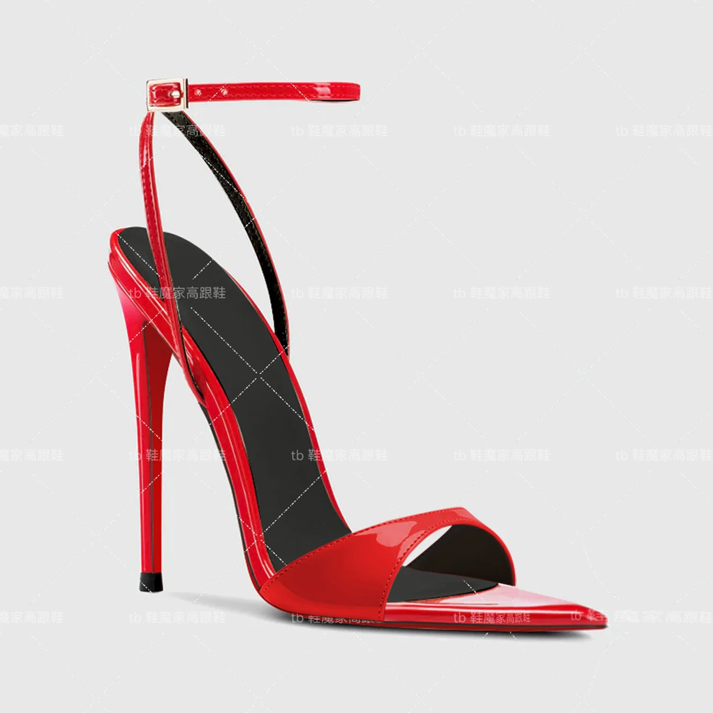 Customized Sexy High Heels 2026 New Pointed Toe Open Toe Straight Buckle Sandals for Women's Fashion Plus Size Shoes