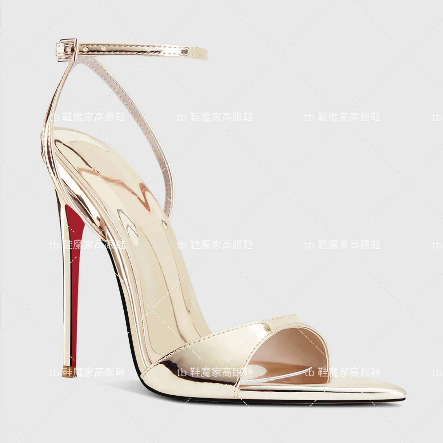 Customized Sexy High Heels 2026 New Pointed Toe Open Toe Straight Buckle Sandals for Women's Fashion Plus Size Shoes