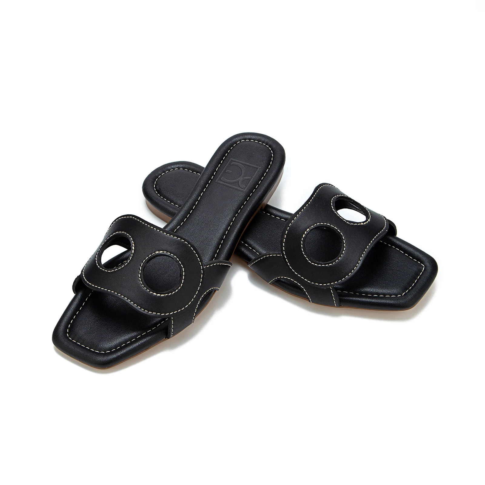 PG PATSY GARIS Niche Brand Women's Slippers Fashion Design Multifunctional Outdoor Style Women's Flat Slippers Solid Color