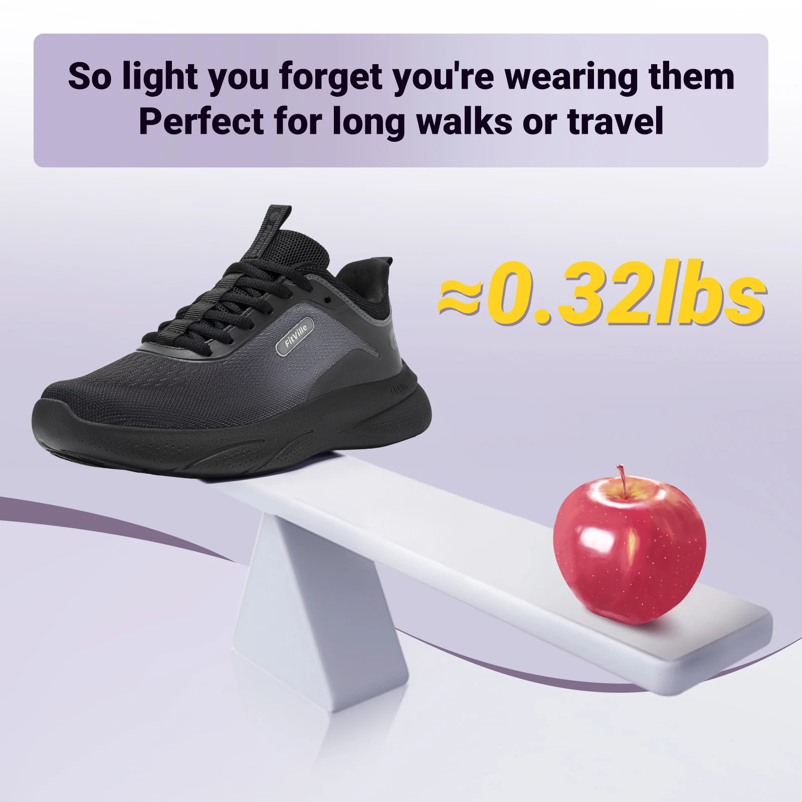 Fitville Women'S Walking Shoes Outdoor Marathon Running Shoe 2E Widened Lightweight Breathable Non-Slip For Swollen Feet Sneaker