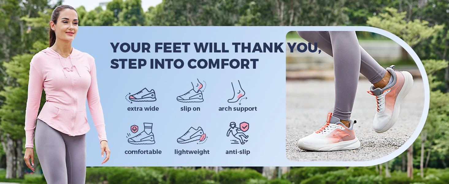 Fitville Women'S Walking Shoes Outdoor Marathon Running Shoe 2E Widened Lightweight Breathable Non-Slip For Swollen Feet Sneaker