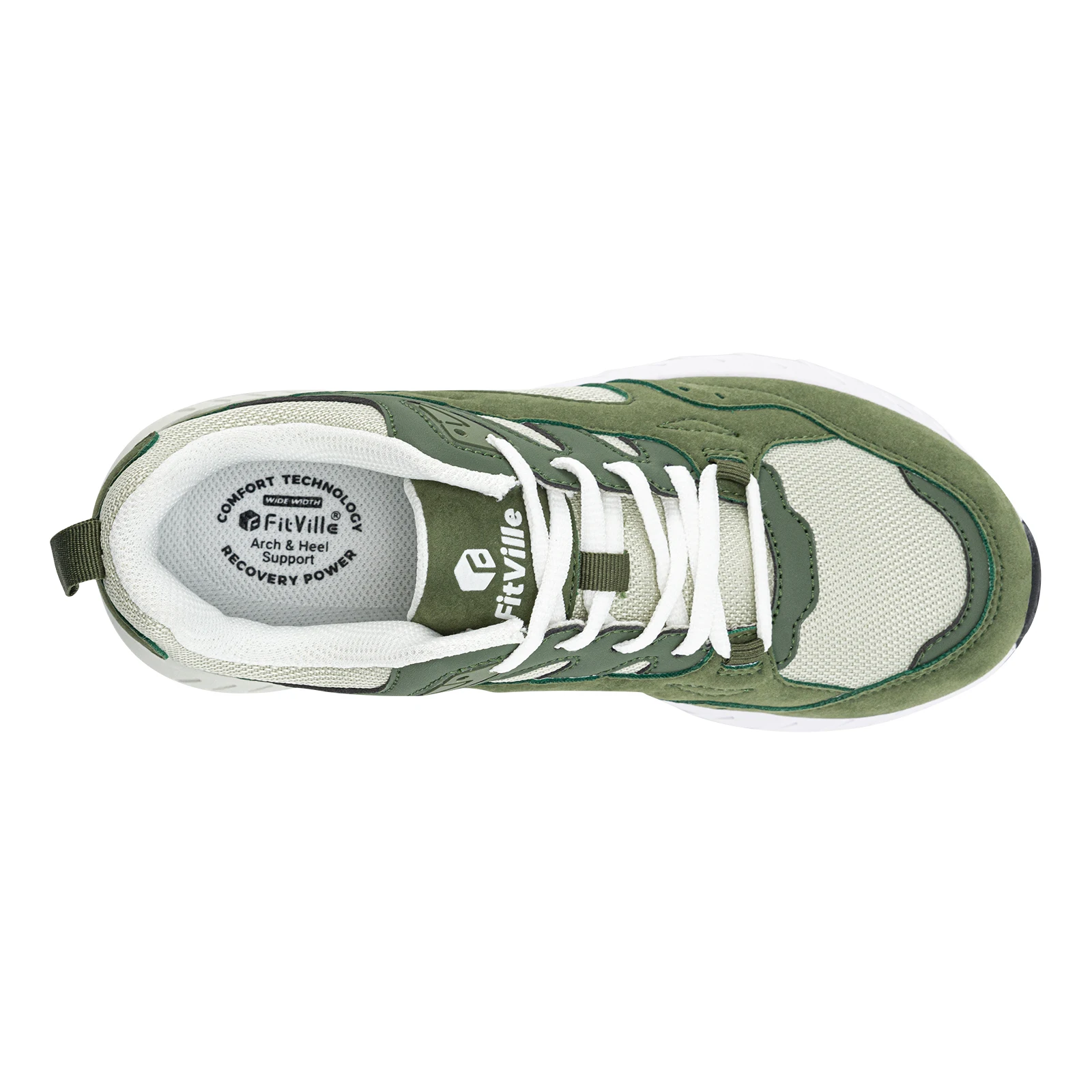 FitVille Wide Walking Shoes Retro Sports Dad Shoes for Women Comfortable Casual Sneakers With Arch Support Large Size Top Brand