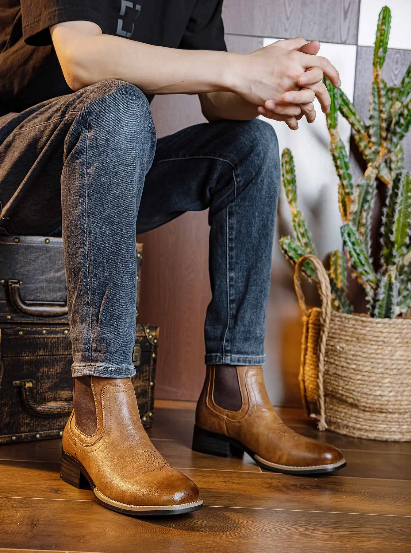 Men's Fashion Chelsea Boots in Three Colors, Comfortable and Versatile with Rubber Compound Outsole