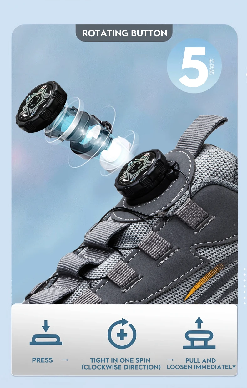 Steel Toe Work Shoes for Men Women Anti-Smash Anti-Puncture Blue Safety Shoes Breathable Lightweight Air Cushion Work Shoes