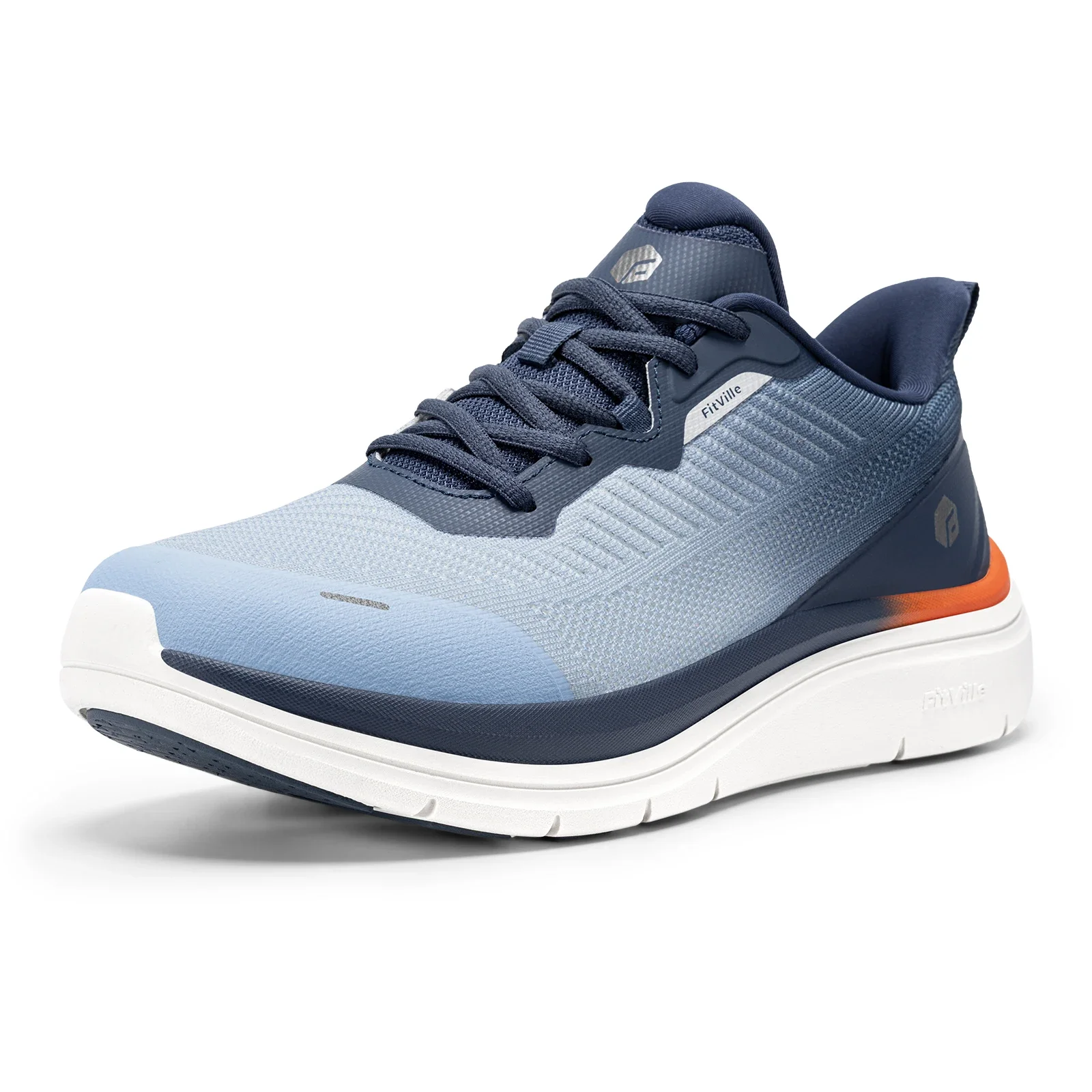 Fitville Wide Fit Walking Shoes Men'S Sports Sneakers Water-Repellent Casual Running Shoes For Men Foot Pain Relief Cushioning