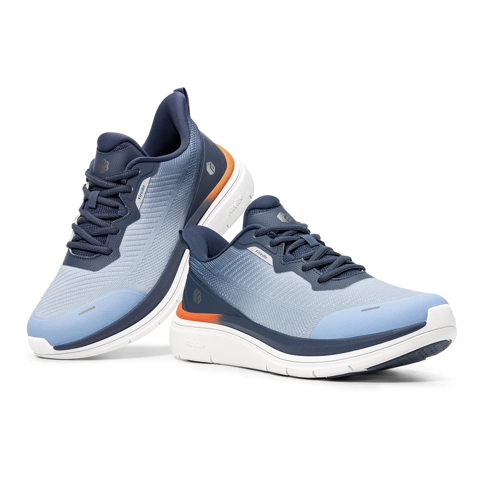 Fitville Wide Fit Walking Shoes Men'S Sports Sneakers Water-Repellent Casual Running Shoes For Men Foot Pain Relief Cushioning