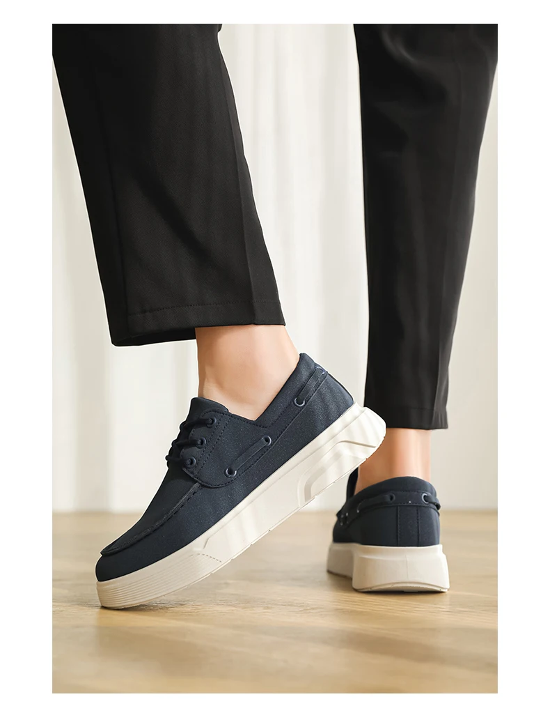 2026 New Men Slip on Loafers Shoes EU39-46 Big Size Light Platform Casual Walking Board Shoes