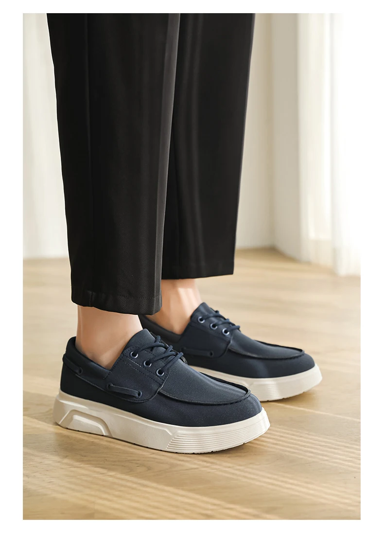 2026 New Men Slip on Loafers Shoes EU39-46 Big Size Light Platform Casual Walking Board Shoes