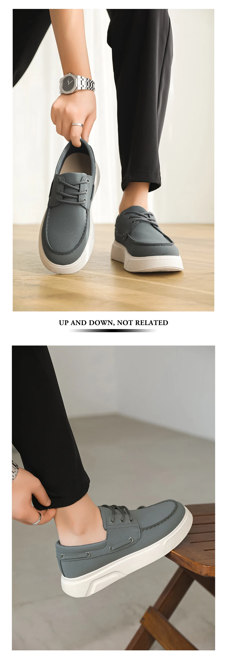 2026 New Men Slip on Loafers Shoes EU39-46 Big Size Light Platform Casual Walking Board Shoes
