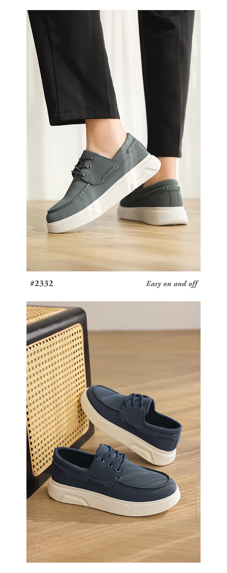 2026 New Men Slip on Loafers Shoes EU39-46 Big Size Light Platform Casual Walking Board Shoes