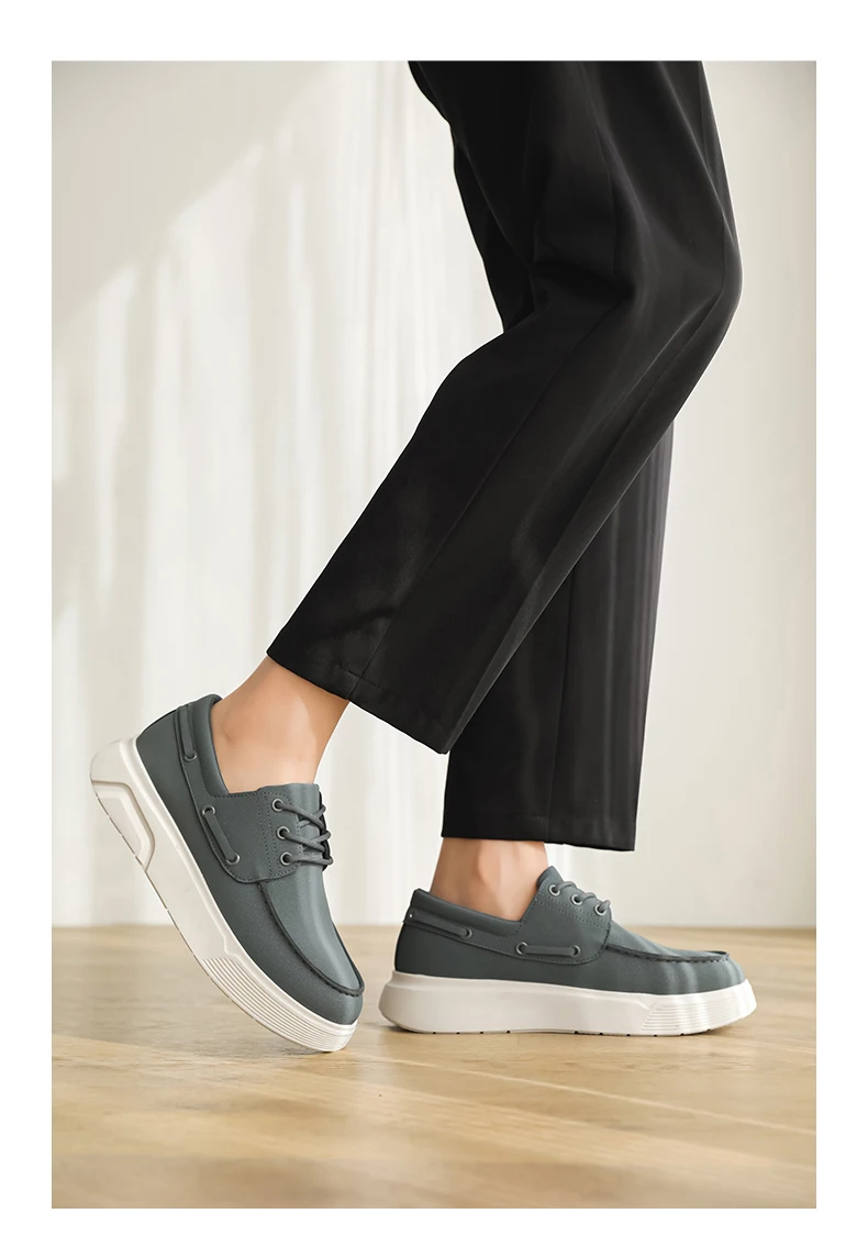 2026 New Men Slip on Loafers Shoes EU39-46 Big Size Light Platform Casual Walking Board Shoes