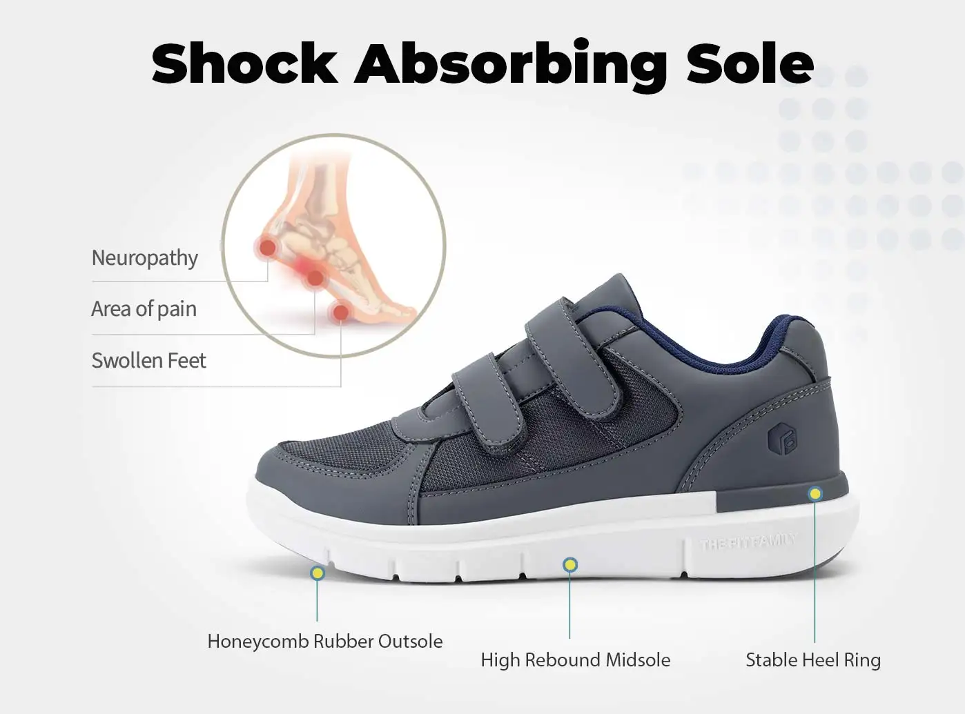 FitVille Mens Diabetic Shoes Extra Wide Width Diabetic Shoes for Men for Neuropathy Swollen Feet Shoes Pain Relief with Closure