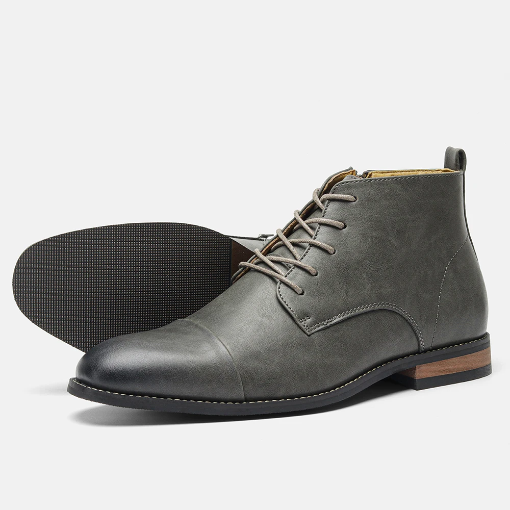 Men's Comfortable Ankle Leather Boots Men's Fashion Brand