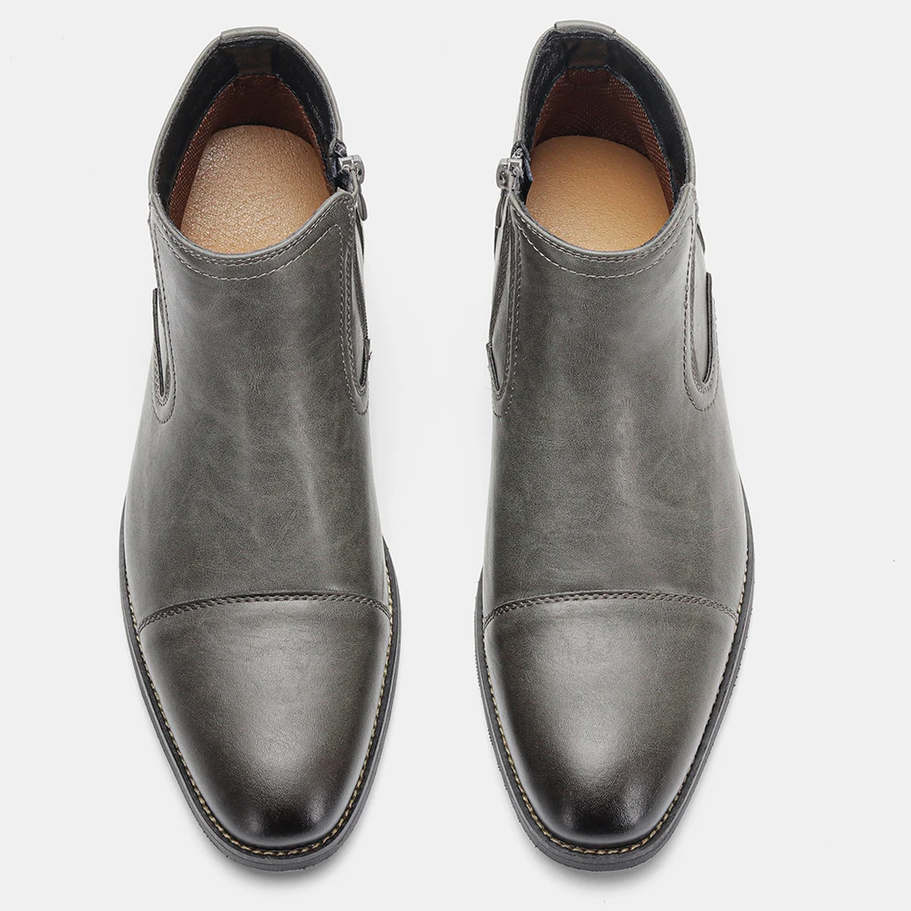 Men's Comfortable Ankle Leather Boots Men's Fashion Brand