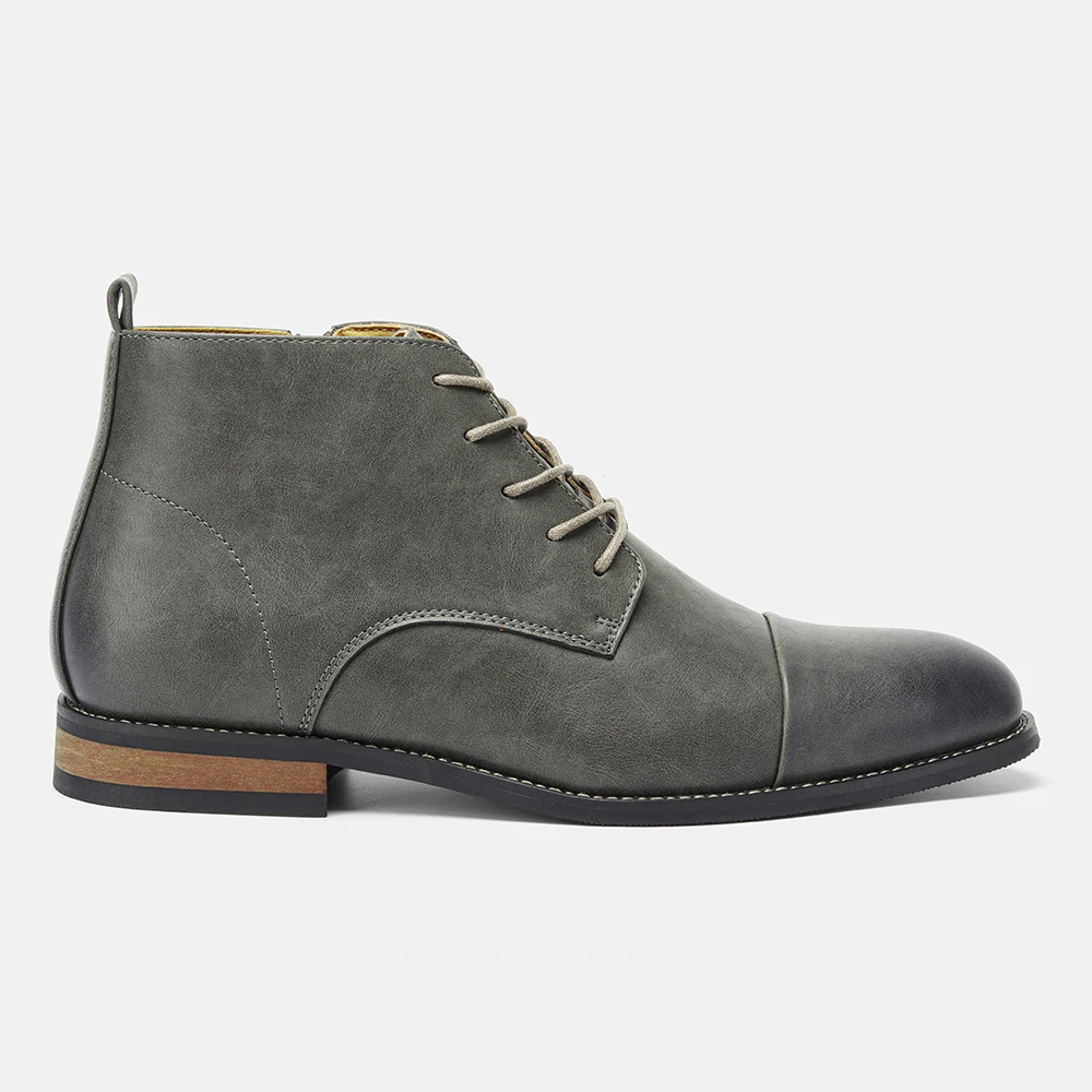 Men's Comfortable Ankle Leather Boots Men's Fashion Brand